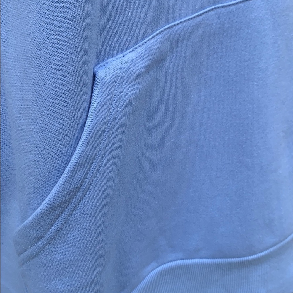Blue Drawstring Hoodie Sweatshirt Tunic Top - Picture 6 of 8
